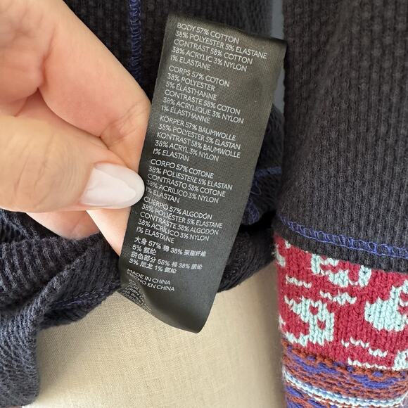 FREE PEOPLE In The Mix Crochet Cuff Waffle Long Sleeve Top - Picture 8 of 11